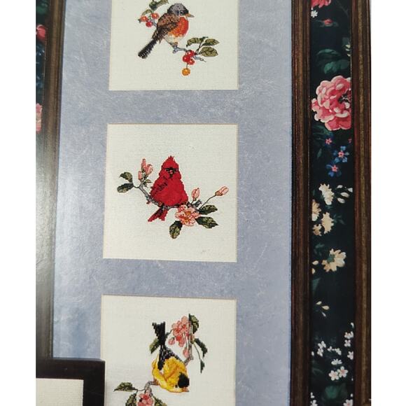 Country Cross Stitch Nestling Sampler Robin, Cardinal, Finch & More Patterns - Picture 5 of 5